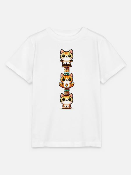 Purrfect Totempfahl - Stanley/Stella Kinder T-Shirt MINI CREATOR - Weiß