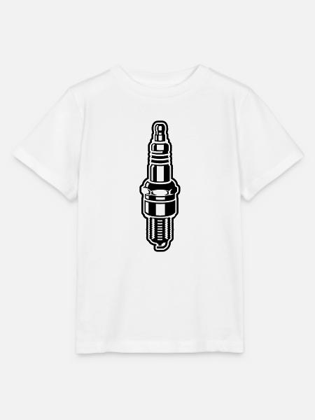 Bougie d’allumage - moteur - voiture - garage - - T-shirt bio MINI CREATOR Stanley/Stella Enfant - blanc