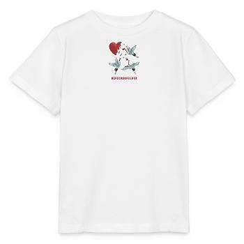 Herzensbrecher Herz Storch Design - Stanley/Stella Kinder T-Shirt MINI CREATOR  - Weiß - Vorne - Maike (125cm)