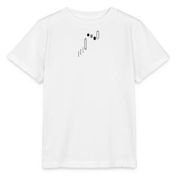 Minimalistischer Candlestick-Chart-Handel an der Börse - Stanley/Stella Kinder T-Shirt MINI CREATOR  - Weiß - Vorne - Maike (125cm)