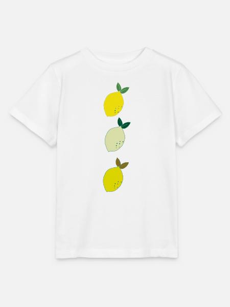 Drei Zitronen Handillustration - Stanley/Stella Kinder T-Shirt MINI CREATOR  - Weiß