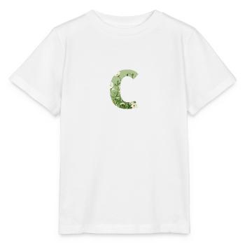 Letter C, Monogram, Floral Pattern - Stanley/Stella MINI CREATOR Kids’ T-Shirt - white - Front - Maike (125cm)