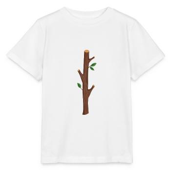 Branche simple brun debout - T-shirt bio MINI CREATOR Stanley/Stella Enfant - blanc - Devant - Maike (125cm)
