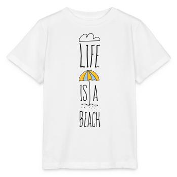 La vie est une plage lettrage été été police - T-shirt bio MINI CREATOR Stanley/Stella Enfant - blanc - Devant - Maike (125cm)