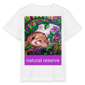 CE Animaux I Protection de la nature I Loutre - T-shirt bio MINI CREATOR Stanley/Stella Enfant - blanc - Devant - Maike (125cm)