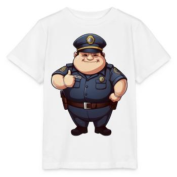 dicker Polizist - Stanley/Stella Kinder T-Shirt MINI CREATOR  - Weiß - Vorne - Maike (125cm)