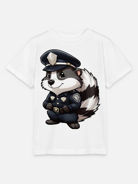 Stinktier Polizei - Stanley/Stella Kinder T-Shirt MINI CREATOR  - Weiß