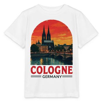 Cologne Germany – Cityscape Design - Stanley/Stella MINI CREATOR Kids’ T-Shirt - white - Front - Maike (125cm)