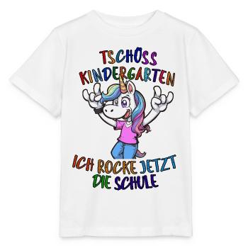 Einhorn mit Spruch und Schulmotto Kindermode - Stanley/Stella Kinder T-Shirt MINI CREATOR  - Weiß - Vorne - Maike (125cm)