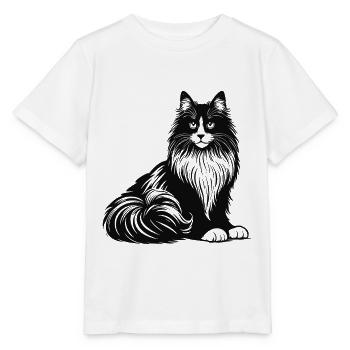 Norwegian Forest Cat – Wild and Beautiful - Stanley/Stella MINI CREATOR Kids’ T-Shirt - white - Front - Maike (125cm)