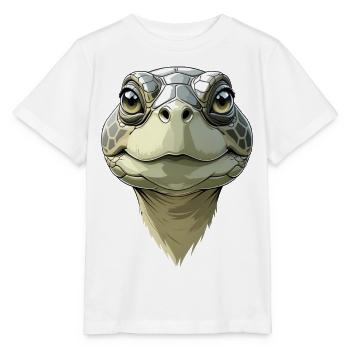 Lustiger Schildkrötenkopf - Stanley/Stella Kinder T-Shirt MINI CREATOR  - Weiß - Vorne - Maike (125cm)