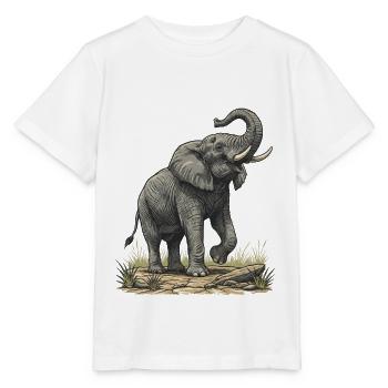 Majestic Elephant Vintage Safari - Stanley/Stella MINI CREATOR Kids’ T-Shirt - white - Front - Maike (125cm)