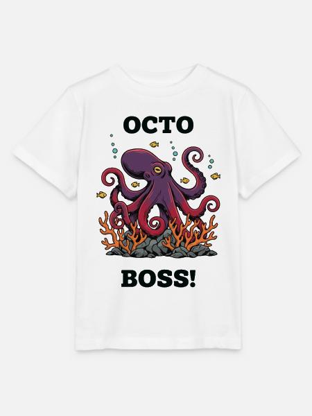 OctoBoss Reef King Oktopus - Stanley/Stella Kinder T-Shirt MINI CREATOR - Weiß
