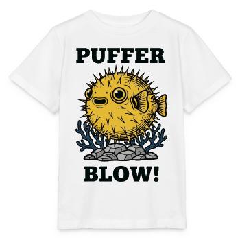 Humor Fish Globe Puffer Blow - Stanley/Stella MINI CREATOR Kids’ T-Shirt - white - Front - Maike (125cm)