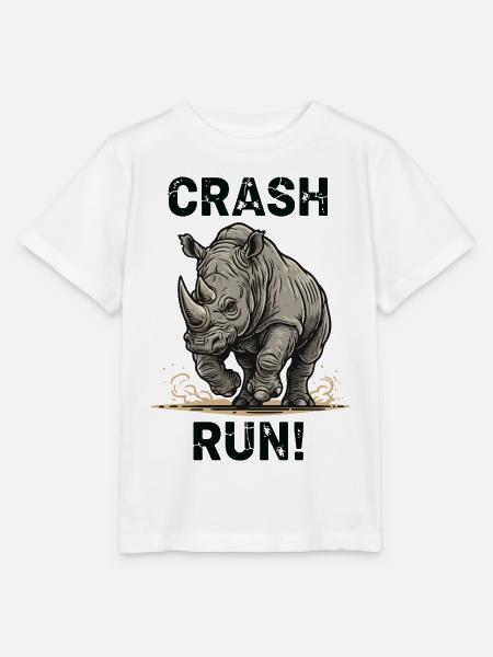 Wild Rhinoceros Crash Run - Stanley/Stella Kinder T-Shirt MINI CREATOR - Weiß