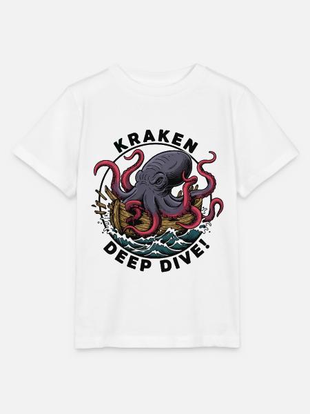 Kraken Deep Dive Angriffsschiff - Stanley/Stella Kinder T-Shirt MINI CREATOR - Weiß