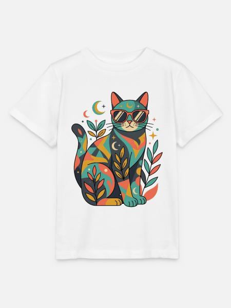 Katzen-Mosaik in Sonnenfarben - Stanley/Stella Kinder T-Shirt MINI CREATOR - Weiß