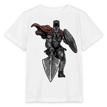 Spartan Warrior Spear Shield Mascot Sport - Stanley/Stella MINI CREATOR Kids’ T-Shirt - white - Front - Maike (125cm)
