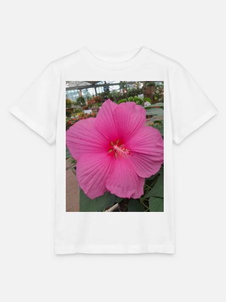 Hibiscus Rose Tropical Glow Textile - Stanley/Stella Kinder T-Shirt MINI CREATOR  - Weiß
