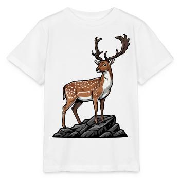 Majestic Spotted Deer Wild Nature Rock - Stanley/Stella MINI CREATOR Kids’ T-Shirt - white - Front - Maike (125cm)