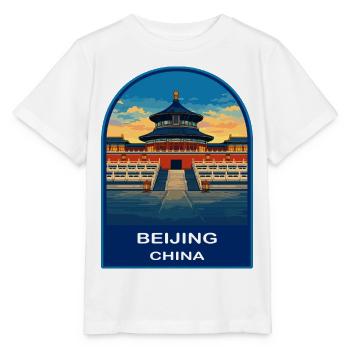 Beijing China Temple of Heaven Retro Reiseabzeichen - Stanley/Stella Kinder T-Shirt MINI CREATOR  - Weiß - Vorne - Maike (125cm)