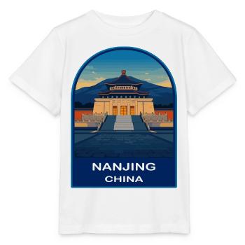 Nanjing China Sun Yat-sen Mausoleum Retro-Abzeichen - Stanley/Stella Kinder T-Shirt MINI CREATOR  - Weiß - Vorne - Maike (125cm)