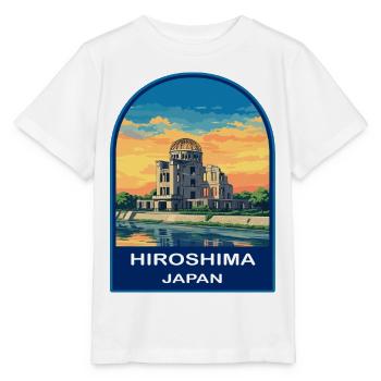 Hiroshima Dome Japon Insigne de voyage rétro Sunset - T-shirt bio MINI CREATOR Stanley/Stella Enfant - blanc - Devant - Maike (125cm)