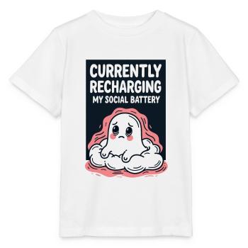 Niveau de charge : Ma batterie sociale - T-shirt bio MINI CREATOR Stanley/Stella Enfant - blanc - Devant - Maike (125cm)