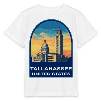 Insigne rétro du Capitole de Tallahassee en Floride - T-shirt bio MINI CREATOR Stanley/Stella Enfant - blanc - Devant - Maike (125cm)