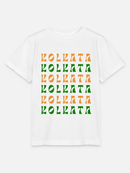 Kolkata-Mosaik in Safran und Smaragd - Stanley/Stella Kinder T-Shirt MINI CREATOR - Weiß