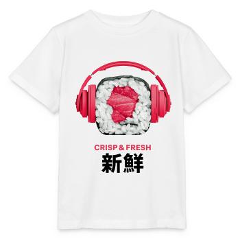 Krisp Frisch Sushi Kopfhörer Design - Stanley/Stella Kinder T-Shirt MINI CREATOR  - Weiß - Vorne - Maike (125cm)