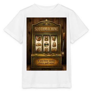 SlothMachine – Chaque tirage gagne pour les amateurs de paresseux - T-shirt bio MINI CREATOR Stanley/Stella Enfant - blanc - Devant - Maike (125cm)
