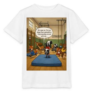 Floor Gymnastics – Funny Skunk Gymnastics Design - Stanley/Stella MINI CREATOR Kids’ T-Shirt - white - Front - Maike (125cm)
