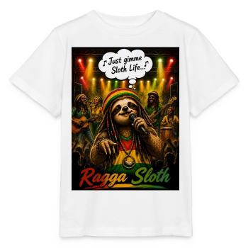 Ragga Sloth – Just Gimme Sloth Life Conception musicale - T-shirt bio MINI CREATOR Stanley/Stella Enfant - blanc - Devant - Maike (125cm)
