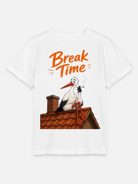 Pausezeit: Storch auf dem Deck mit einem Schnorchel - Stanley/Stella Kinder T-Shirt MINI CREATOR  - Weiß
