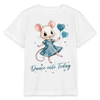 Souris dansante avec des ballons en forme de cœur - T-shirt bio MINI CREATOR Stanley/Stella Enfant - blanc - Devant - Maike (125cm)