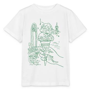 Glace d’été - T-shirt bio MINI CREATOR Stanley/Stella Enfant - blanc - Devant - Maike (125cm)