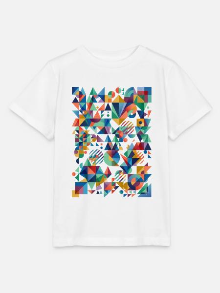 Abstraktes Farbmosaik - Stanley/Stella Kinder T-Shirt MINI CREATOR  - Weiß