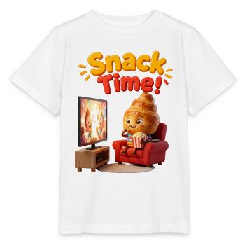 Heure du goûter : Croissant au cinéma - T-shirt bio MINI CREATOR Stanley/Stella Enfant - blanc - Devant - Maike (125cm)