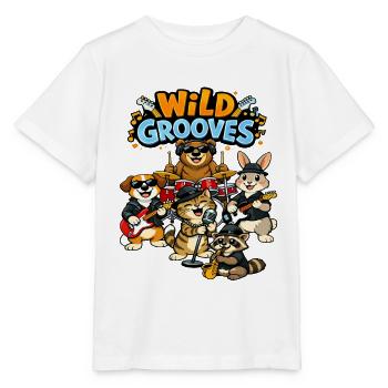 Wild Grooves: Animal Band - Stanley/Stella Kinder T-Shirt MINI CREATOR  - Weiß - Vorne - Maike (125cm)