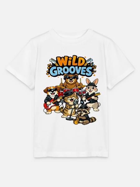 Wild Grooves: Animal Band - Stanley/Stella Kinder T-Shirt MINI CREATOR  - Weiß