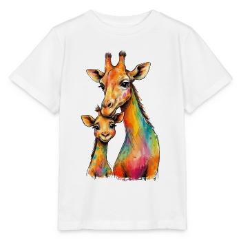 Maman girafe avec sa descendance - T-shirt bio MINI CREATOR Stanley/Stella Enfant - blanc - Devant - Maike (125cm)