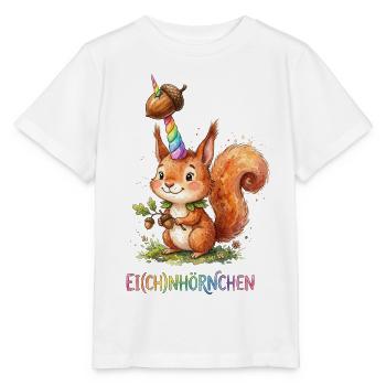 Einhorn Eichhörnchen Eich(ch)nörnchen - Stanley/Stella Kinder T-Shirt MINI CREATOR  - Weiß - Vorne - Maike (125cm)