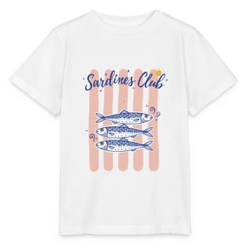 Sardines Club – Vintage-Meeresdesign - Stanley/Stella Kinder T-Shirt MINI CREATOR  - Weiß - Vorne - Maike (125cm)