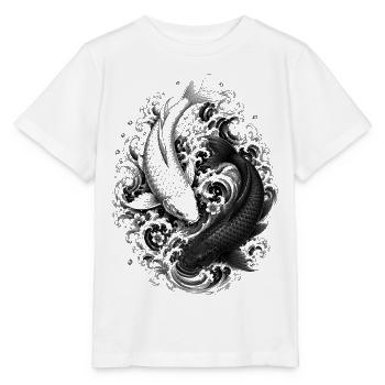 Two Koi as Yin Yang in Artful Irezumi Style - Stanley/Stella MINI CREATOR Kids’ T-Shirt - white - Front - Maike (125cm)