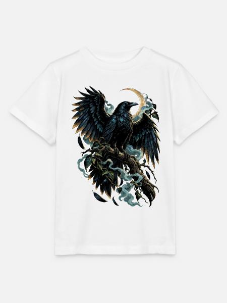 Mondkrähe auf Nachtzweig - Stanley/Stella Kinder T-Shirt MINI CREATOR  - Weiß