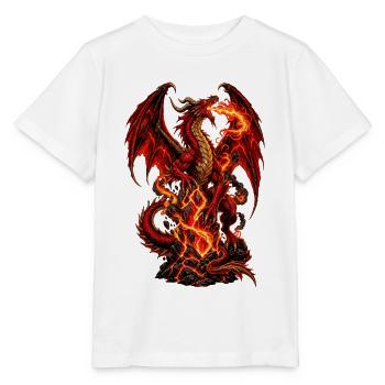 Flammendrache Inferno - Stanley/Stella Kinder T-Shirt MINI CREATOR  - Weiß - Vorne - Maike (125cm)