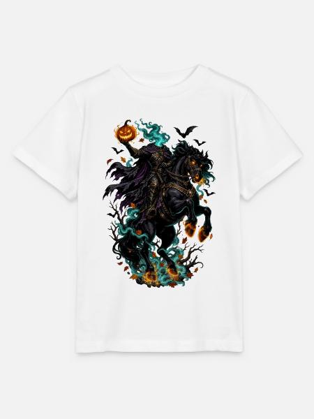 Kürbisgeist-Reiter im Feuerschimmer - Stanley/Stella Kinder T-Shirt MINI CREATOR  - Weiß