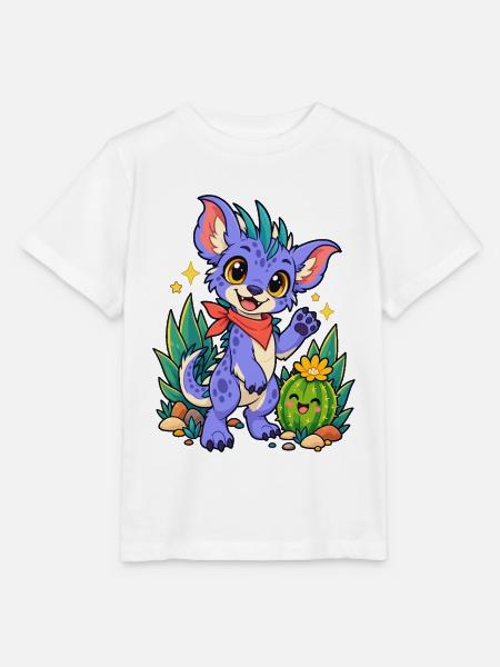 Kawaii Drache am Kaktusfreund - Stanley/Stella Kinder T-Shirt MINI CREATOR - Weiß