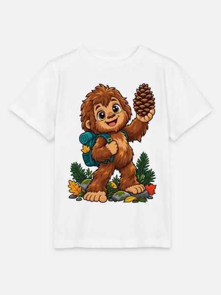 Waldheld Yeti mit Pinienzapfen - Stanley/Stella Kinder T-Shirt MINI CREATOR - Weiß